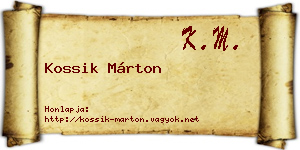 Kossik Márton névjegykártya